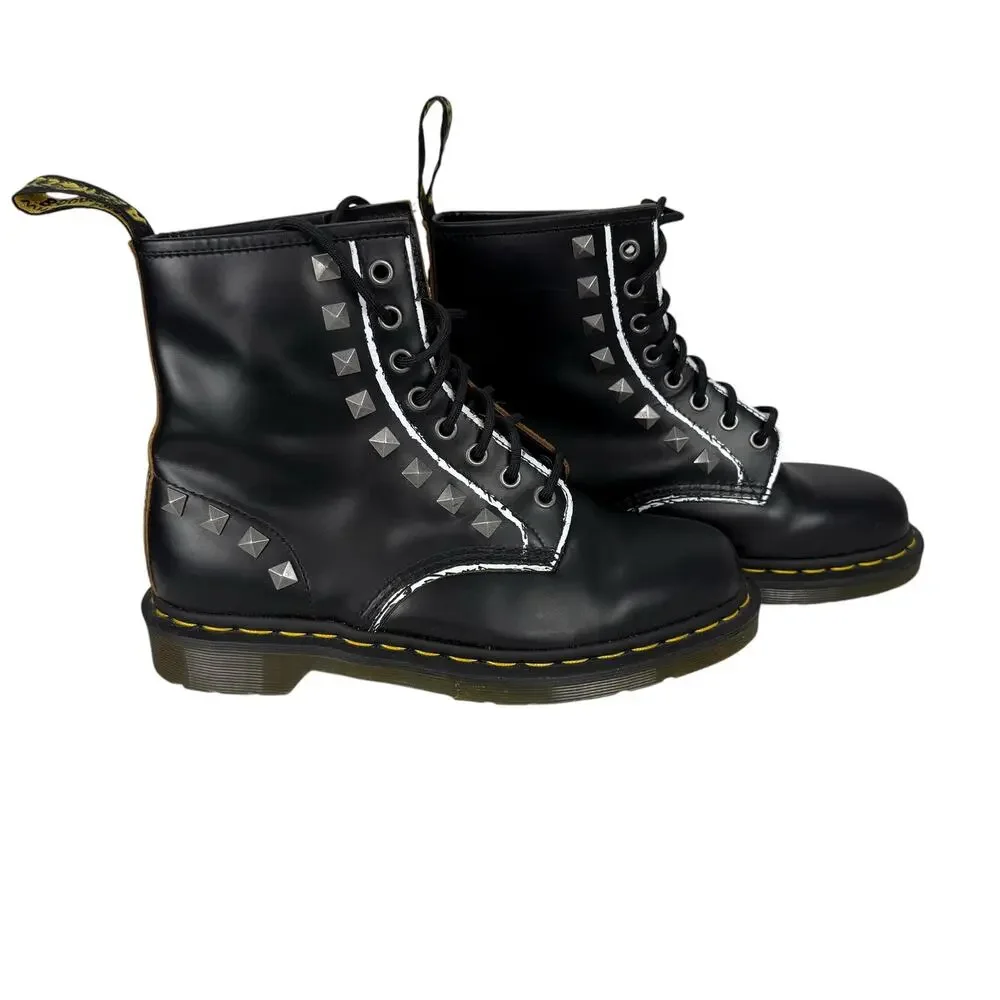 Dr. Martens Women's 1460 8-Eye Stud Black Boots Size 8
